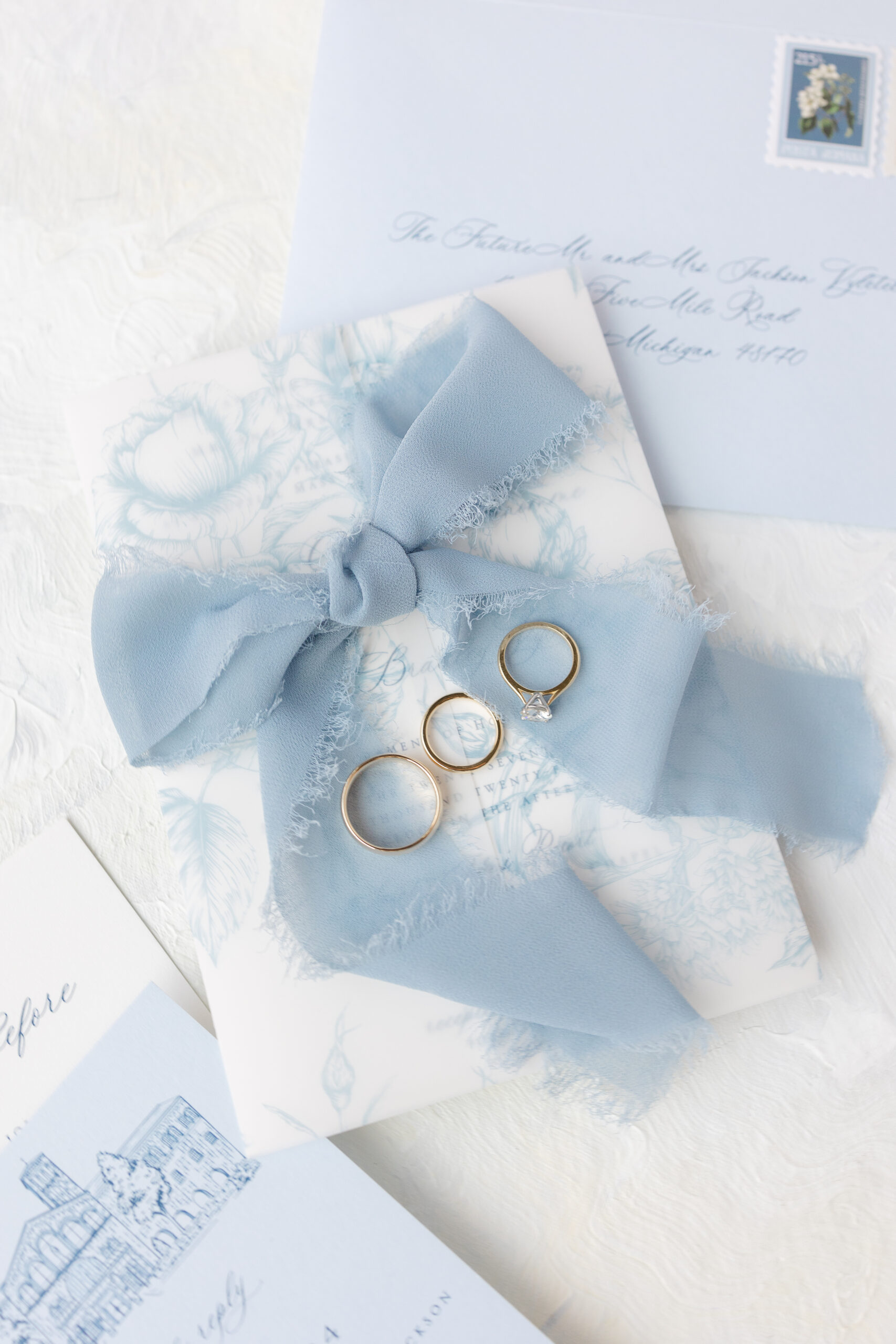 blue wedding details